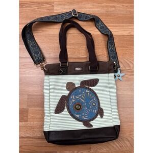 Chala Custom Work Tote Crossbody Large‎ Handbag, Sea Turtle NEW